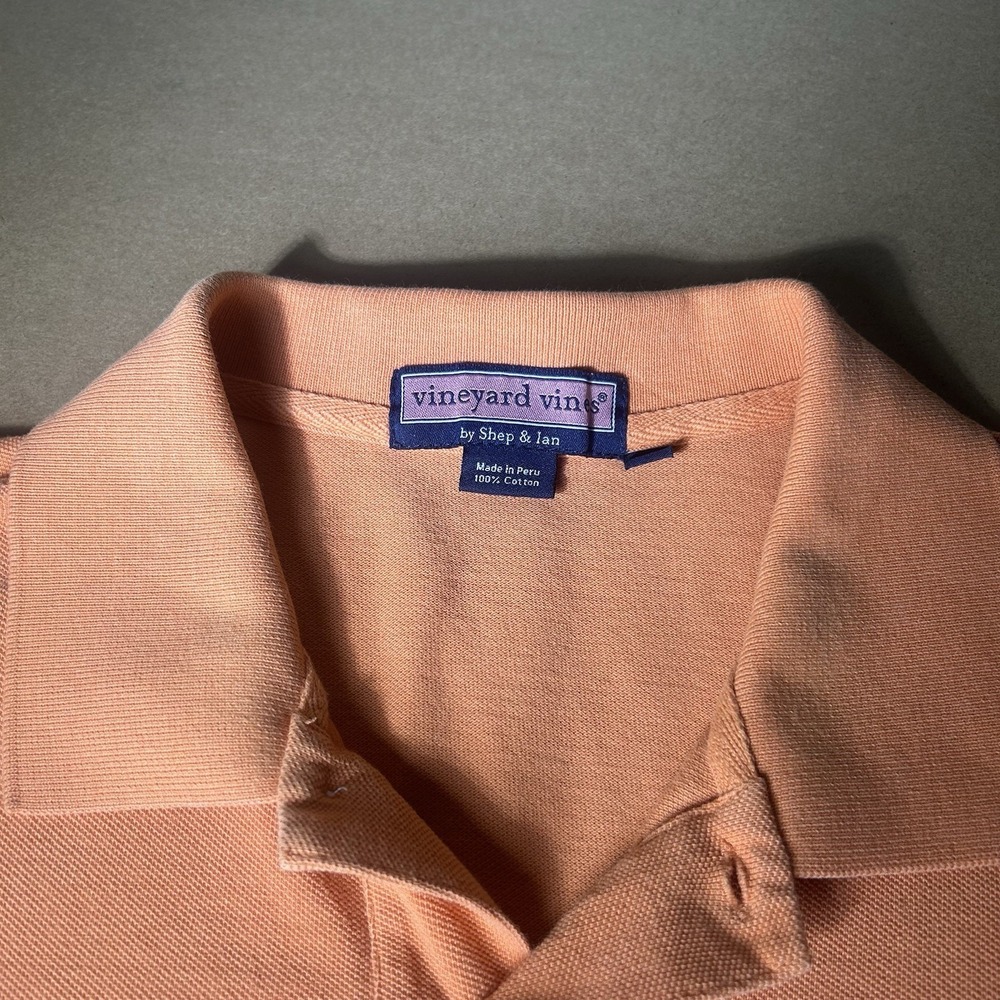 Vineyard Vines 100% Cotton Polo Short Sleeve Shirt Orange VT Hokies Men's Medium - Picture 2 of 7